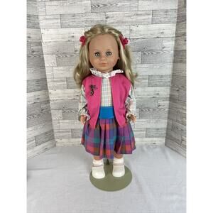 Zapf Creation 23” Blonde Girl Vinyl Doll- Comes With Stand And Battery Operated